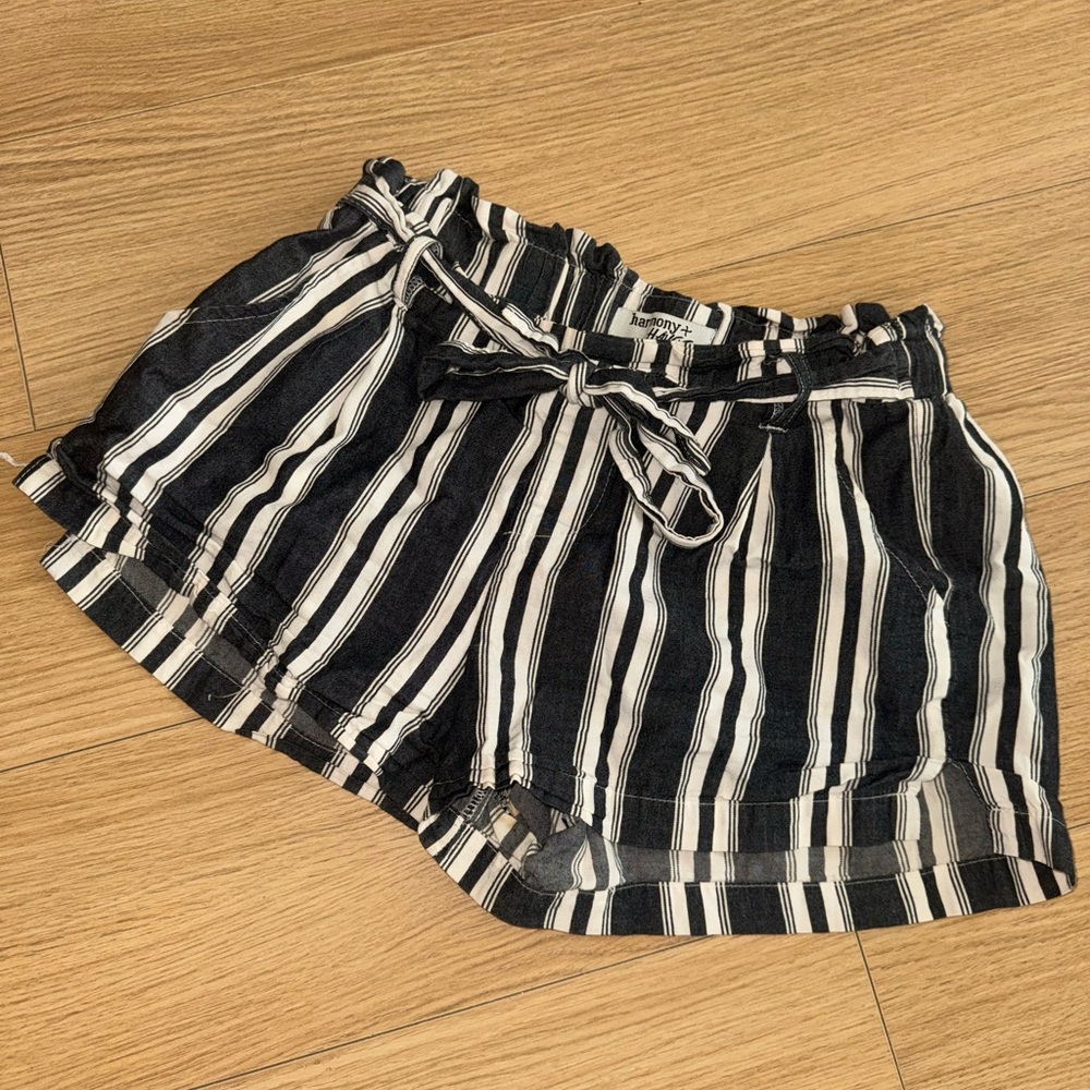 Striped Black and White Women Shorts